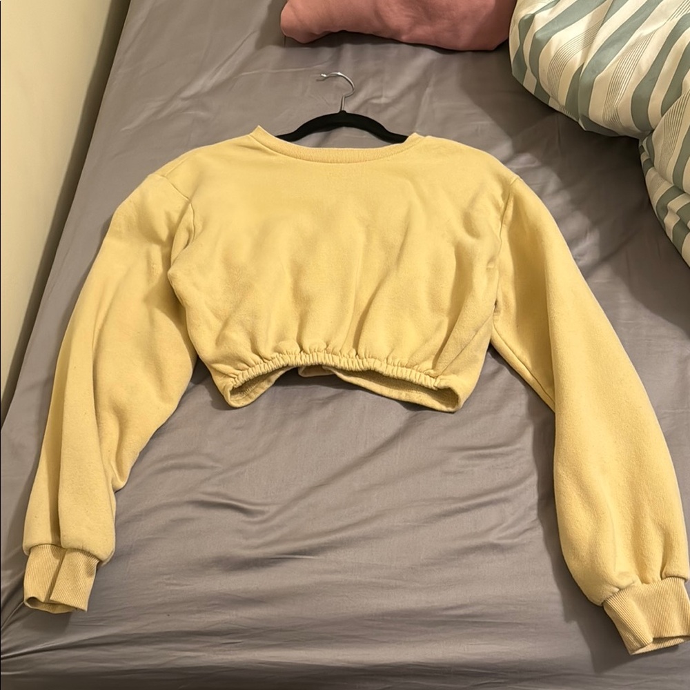 Yellow Women's Cropped Sweatshirt
